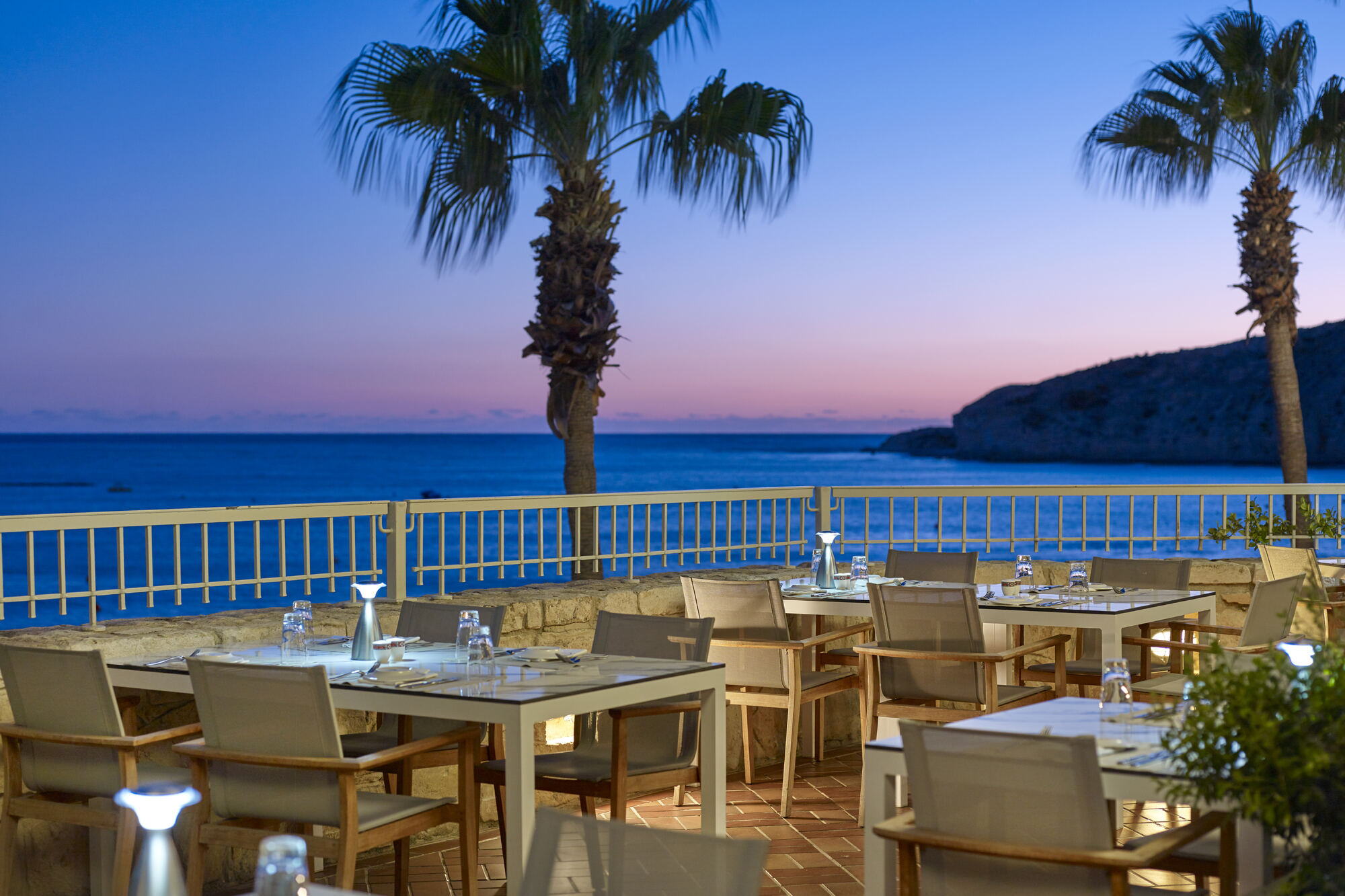 Sunset dinner at Cape Aspro overlooking the sea